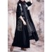 Elegant black print Coats plus size fall v neck patchwork coat