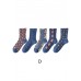 Simple Floral Jacquard Cotton Crew Socks